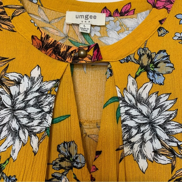 Umgee Yellow Floral Mini Dress - Picture 6 of 8